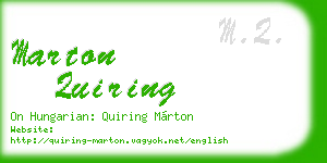 marton quiring business card