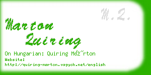 marton quiring business card
